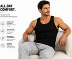 ITRAT Men's Cotton Vests Tank Tops Slim Fit Summer Top Breathable Sleeveless Shirt, Easy Fit Athletic Wear for Workout, Everyday Use and Training Activities (Pack 1, White, XL)