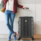 ATX Luggage Extra Large Suitcase Super Lightweight Durable ABS Hard Shell Suitcase with 4 Wheels and Built-in TSA Lock (Black, 32 Inches,132 Liter)