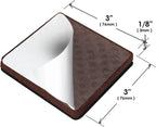 Slipstick GorillaPads Non Slip Furniture Pads/Gripper Floor Protectors (Set of 4) 3 Inch Square Self Adhesive Rubber Stoppers for Furniture Legs, CB155