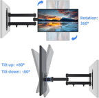 Suptek Full Motion TV Wall Mount Bracket for Most 13-30 inch TVs and Monitors, Flat and Curved TVs up to 28lbs, Tilt Swivel and 16.9 inch Extension, Max VESA 100x100mm, Black, MA2776