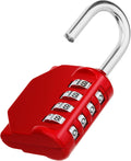 ZHEGE Combination Padlock, 4 Digit Combination Locker Padlock (Red)