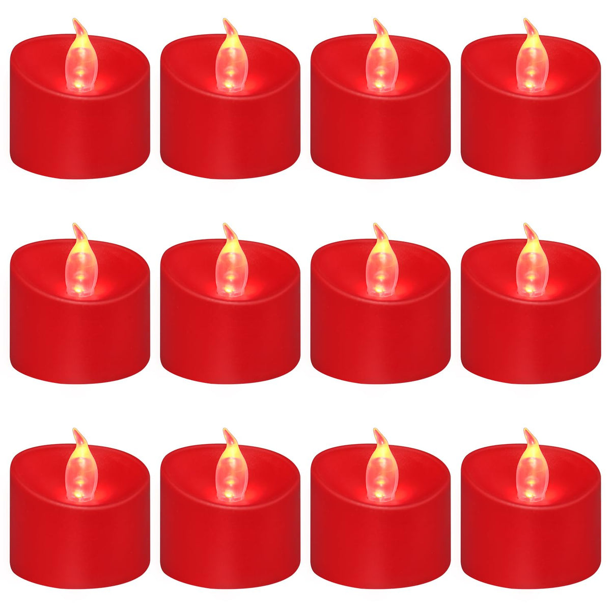 100 Pack Flickering LED Tea Lights, Last 100H+, Warm White Light