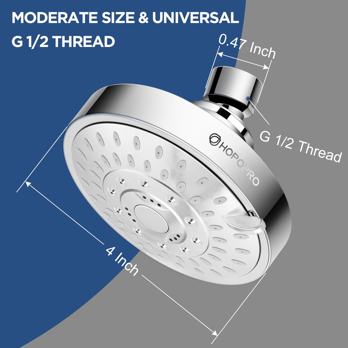 High Pressure Shower Head, HOPOPRO 5-Mode Fixed Showerhead, NBC Recommended