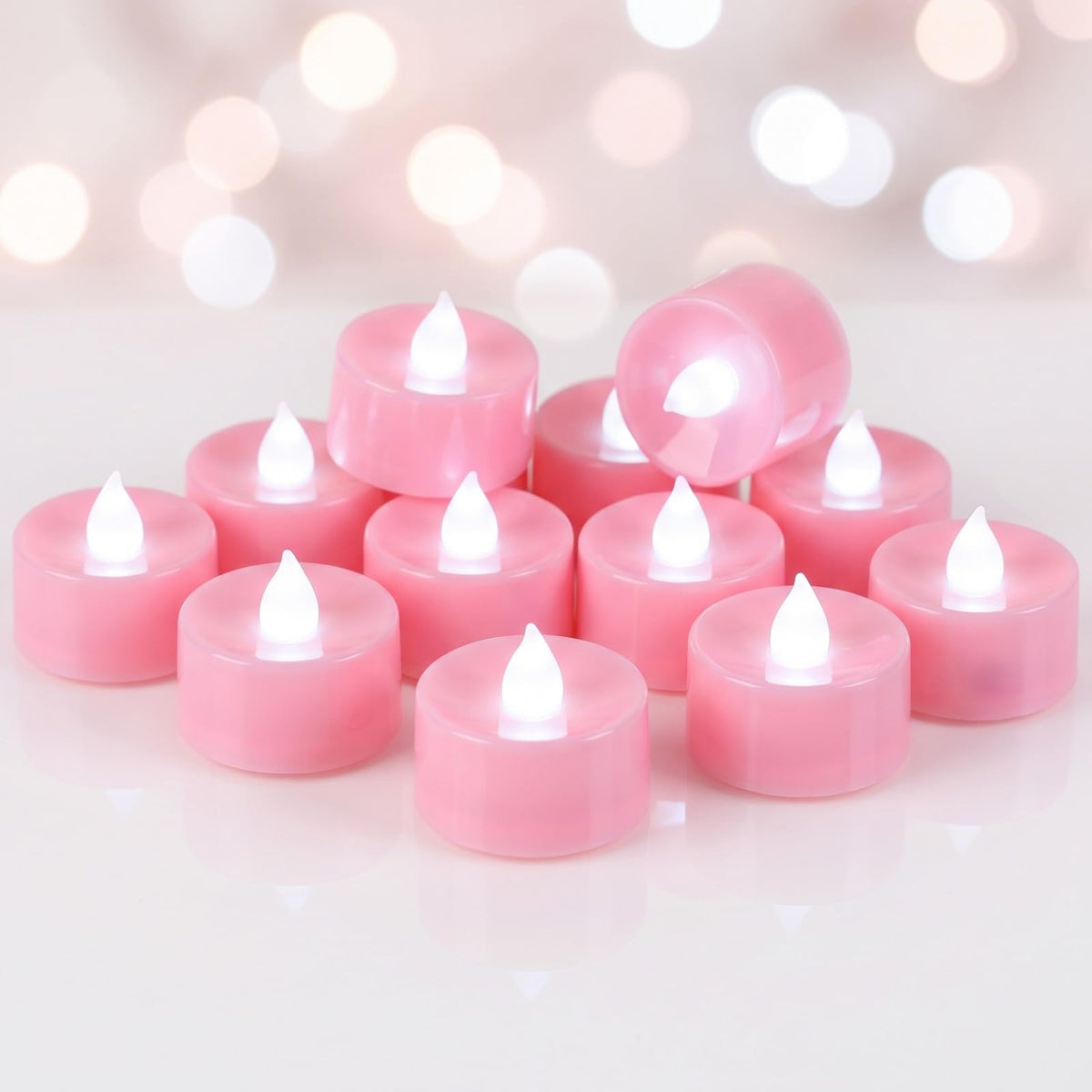 Homemory 50-Pack Black Flameless Battery Tealight Candles, 200+ Hours