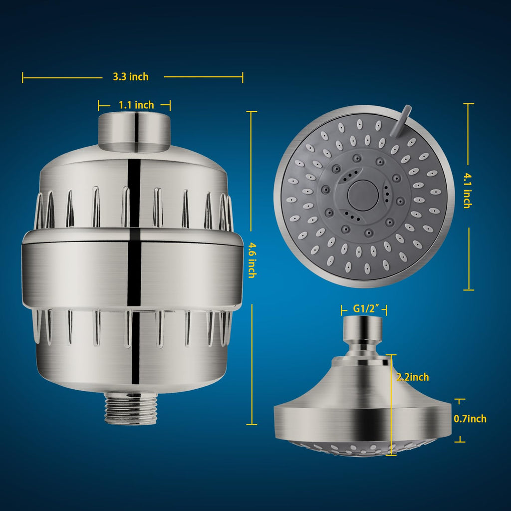 FEELSO Shower Head with Shower Filter, Filtered Shower Head for Hard Water