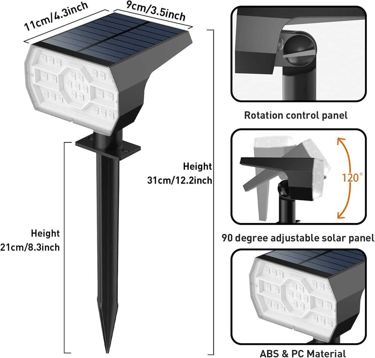 NYMPHY Solar Lights Outdoor Waterproof - 4 Pack (Cool White)