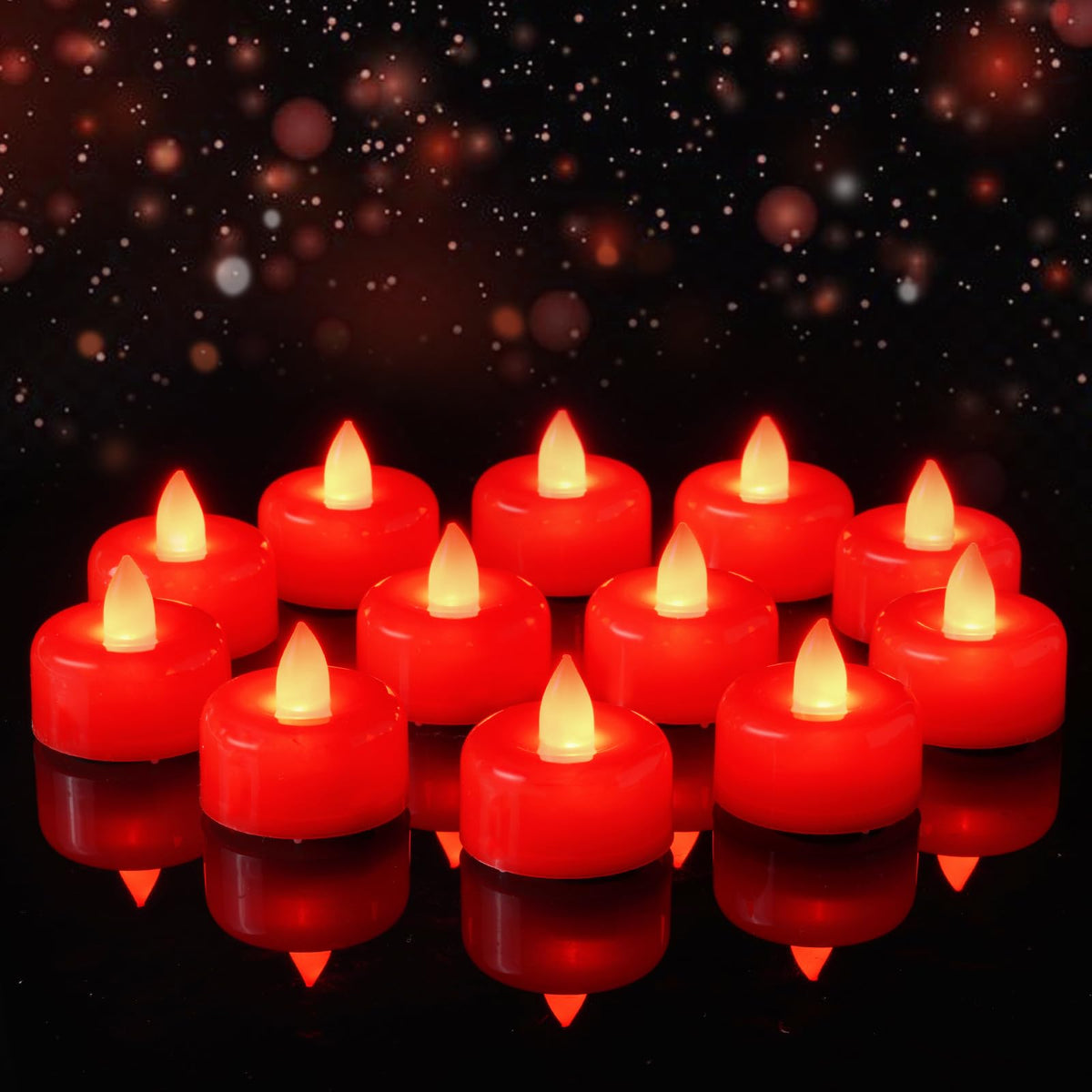 Amagic 24Pack Purple Flameless LED Tea Lights Candles Battery Operated