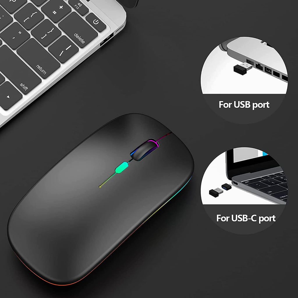 Wireless mouse rechargeable Dual Mode 2.4G & 5.0 Bluetooth Mouse for Laptop