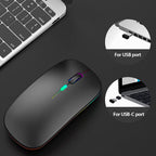 Wireless mouse rechargeable Dual Mode 2.4G & 5.0 Bluetooth Mouse for Laptop