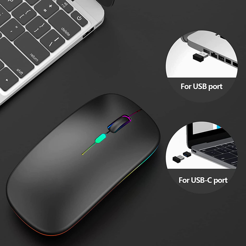 Wireless mouse rechargeable Dual Mode 2.4G & 5.0 Bluetooth Mouse for Laptop