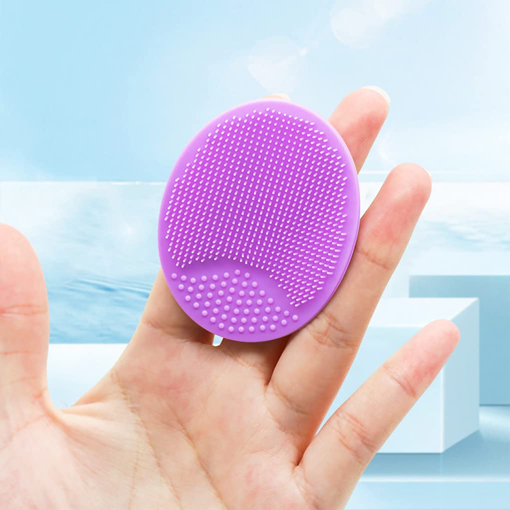 Baby Bath Brush, Baby Cradle Cap Brush, Silicone Massage Brush, Silicone Scrubbers Exfoliator Brush, Baby Skin Scrubbers Essential for Dry Skin, Cradle Cap and Eczema 2 Pack (Small-Blue&Green)