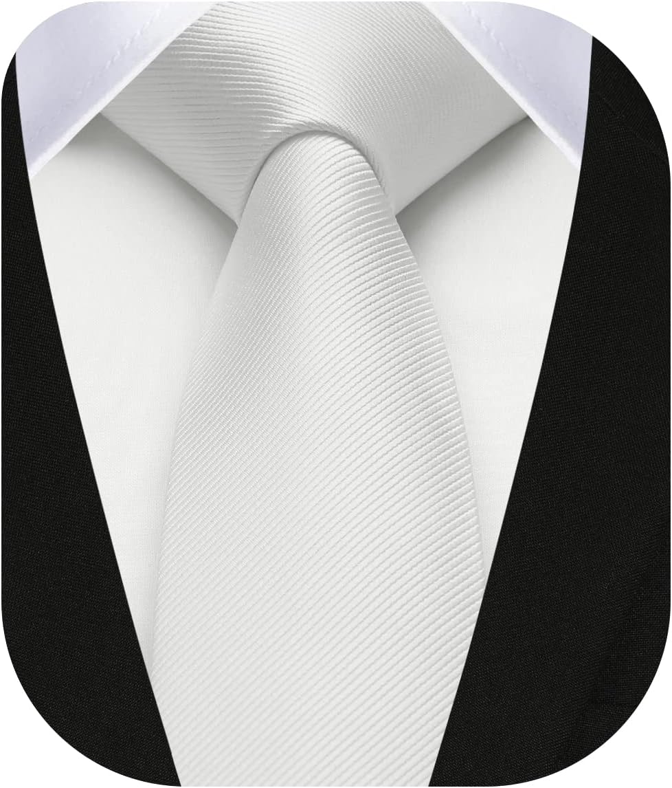 HISDERN Skinny Tie Solid Color 6cm Slim Ties for Men Wedding Classic Formal Business Necktie
