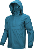 Outdoor Ventures Men's Waterproof Rain Jacket Packable Hooded Pullover