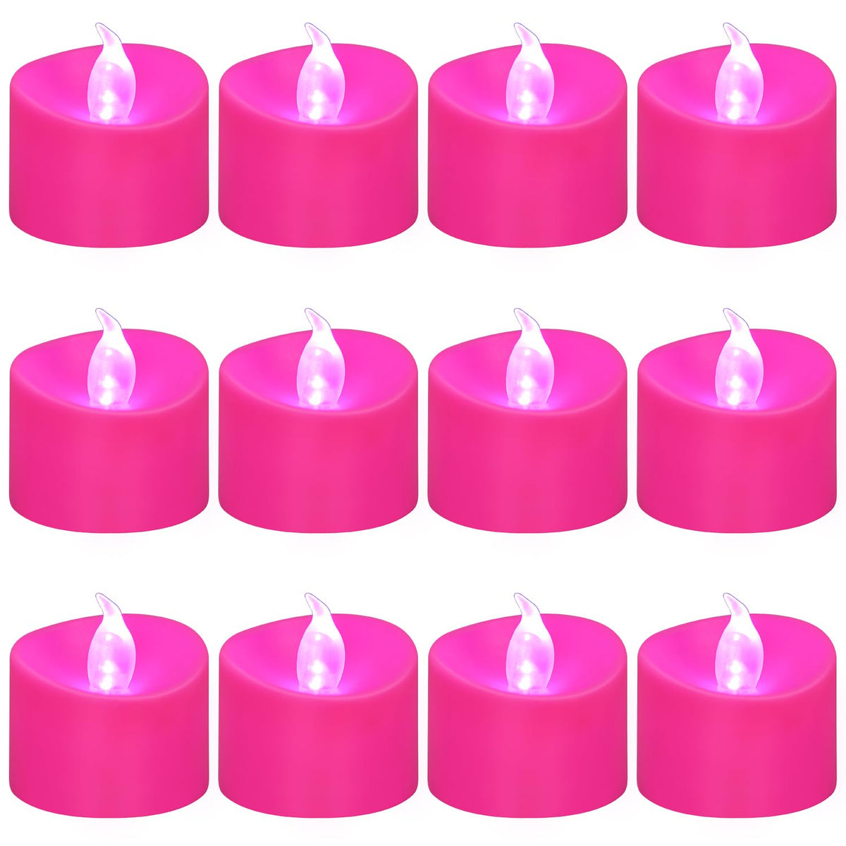 100 Pack Flickering LED Tea Lights, Last 100H+, Warm White Light