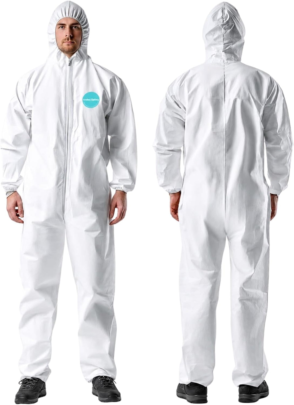 Andes Safety Hazmat Suit, Disposable Paint Suit, Lab Coverall