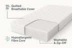 Toddler Cot Mattress 120 x 60 x 5 cm – Extra Thick Baby Mattress for Cot Beds – Quilted Polypropylene Cover – Firm Foam Support, Removable Cover – UK Made