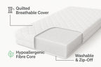 Toddler Cot Mattress 120 x 60 x 5 cm – Extra Thick Baby Mattress for Cot Beds – Quilted Polypropylene Cover – Firm Foam Support, Removable Cover – UK Made