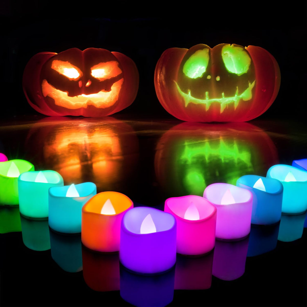 Homemory 24-Pack Flameless Tea Lights Candles Battery Operated, 200+ Hours