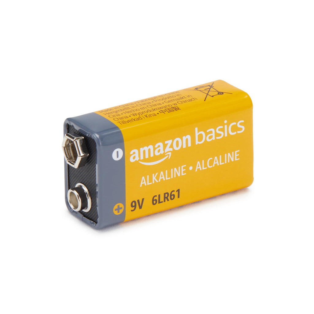 Amazon Basics 8-Pack 9V Alkaline Batteries, 9V/6LR61, 5-Year Shelf Life - for Smoke/CO Detector, Electronics & Audio