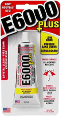 Eclectic Products inc. E6000 Plus Multi-purpose Clear Glue, Waterproof and Paintable, Strong Flexible Craft Adhesive for Wood, Glass, Fabric, Ceramic, Metal and More, 56.1ml
