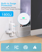 Surge Protector Outlet Extender with Rotating Plug, Multi Plug Wall Outlet