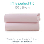 Clair de Lune 2 Pack Fitted Jersey Cotton Cot Sheets 60 x 120 cm (White)