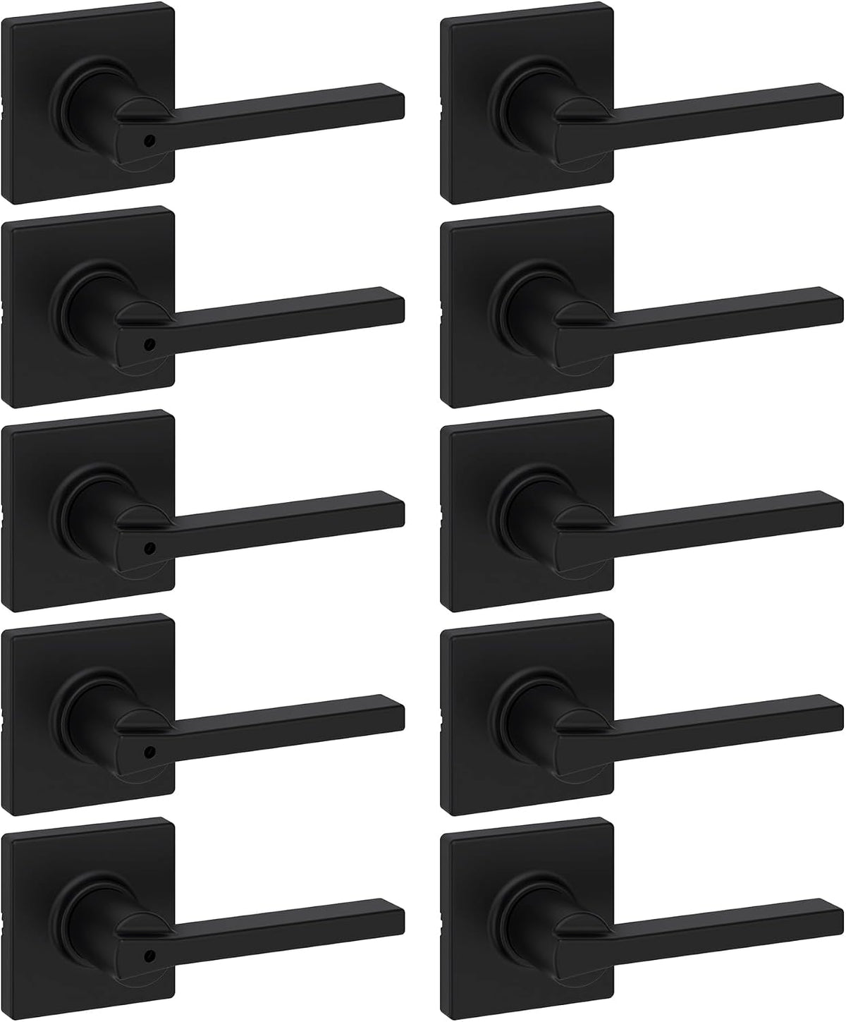 Kwikset Casey Privacy Door Lever with Lock, Matte Black