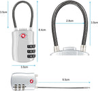 Diyife TSA Approved Luggage Locks with Flexible Steel Cable, Easy to Set up