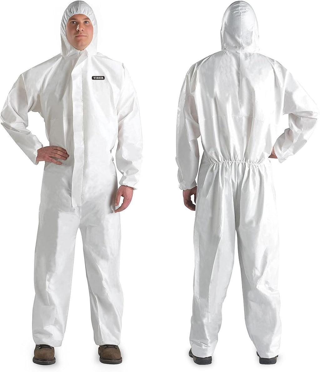 Hazmat suit, Disposable coveralls for Painting, Ideal Halloween Cosplay Hazmat Costume, White, Medium, 2