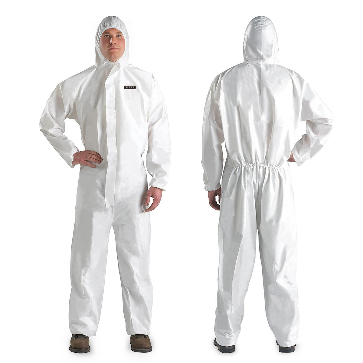 Hazmat suit, Disposable coveralls for Painting, Ideal Halloween Cosplay Hazmat Costume, White, Medium, 2