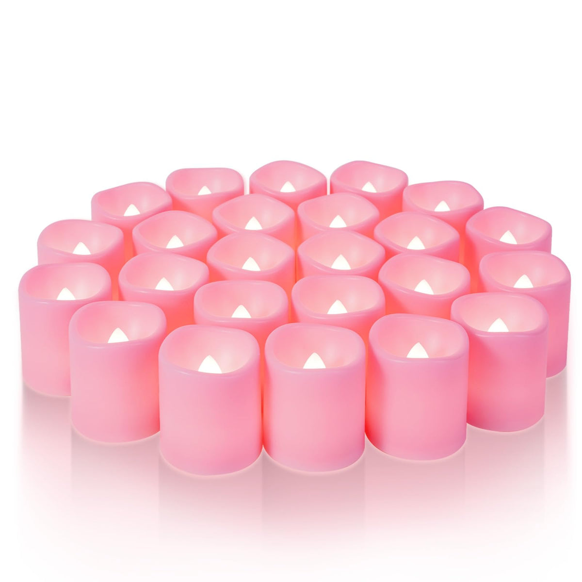 Homemory 24 Pack Red Flameless Flickering LED Votive Tealights Candles