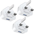 USB Plug,USB Plug Adaptor UK 3 Pin Mains Charger,3 Pack Wall Charger Head Compact Charge Head 5V/1AMP Charging for iPhone 11/11 Pro/10/Xs/XS Max/XR/X/8/7/6 Plus/5/4,iPad Pro/Air 2