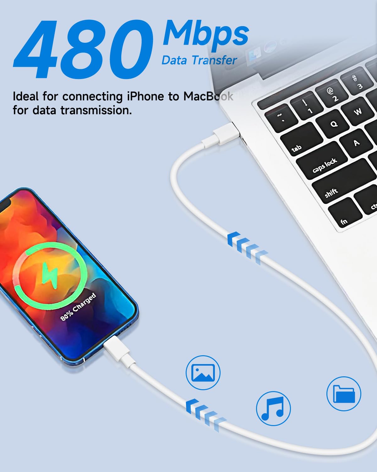 Long iPhone Charger Cable 3M, [Apple MFi Certified] USB to Lightning Cable