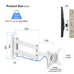 Suptek Full Motion TV Wall Mount Bracket for Most 13-30 inch TVs and Monitors, Flat and Curved TVs up to 28lbs, Tilt Swivel and 16.9 inch Extension, Max VESA 100x100mm, Black, MA2776