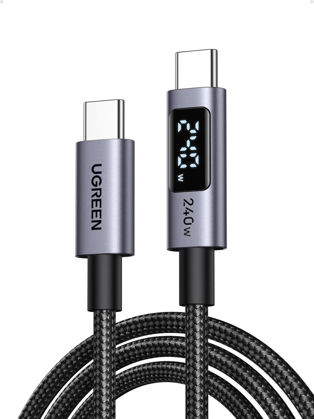 UGREEN 240W USB C to USB-C Cable with Built-in Digital Screen, 2M