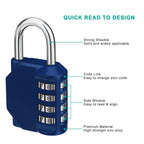 ZHEGE Combination Padlock, 4 Digit Combination Locker Padlock (Red)