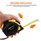 Amazon Basics Self-Locking Tape Measure with Belt Clip, 16-Feet (5-Meters), Inch/Metric Scale, MID Accuracy, Black, Yellow