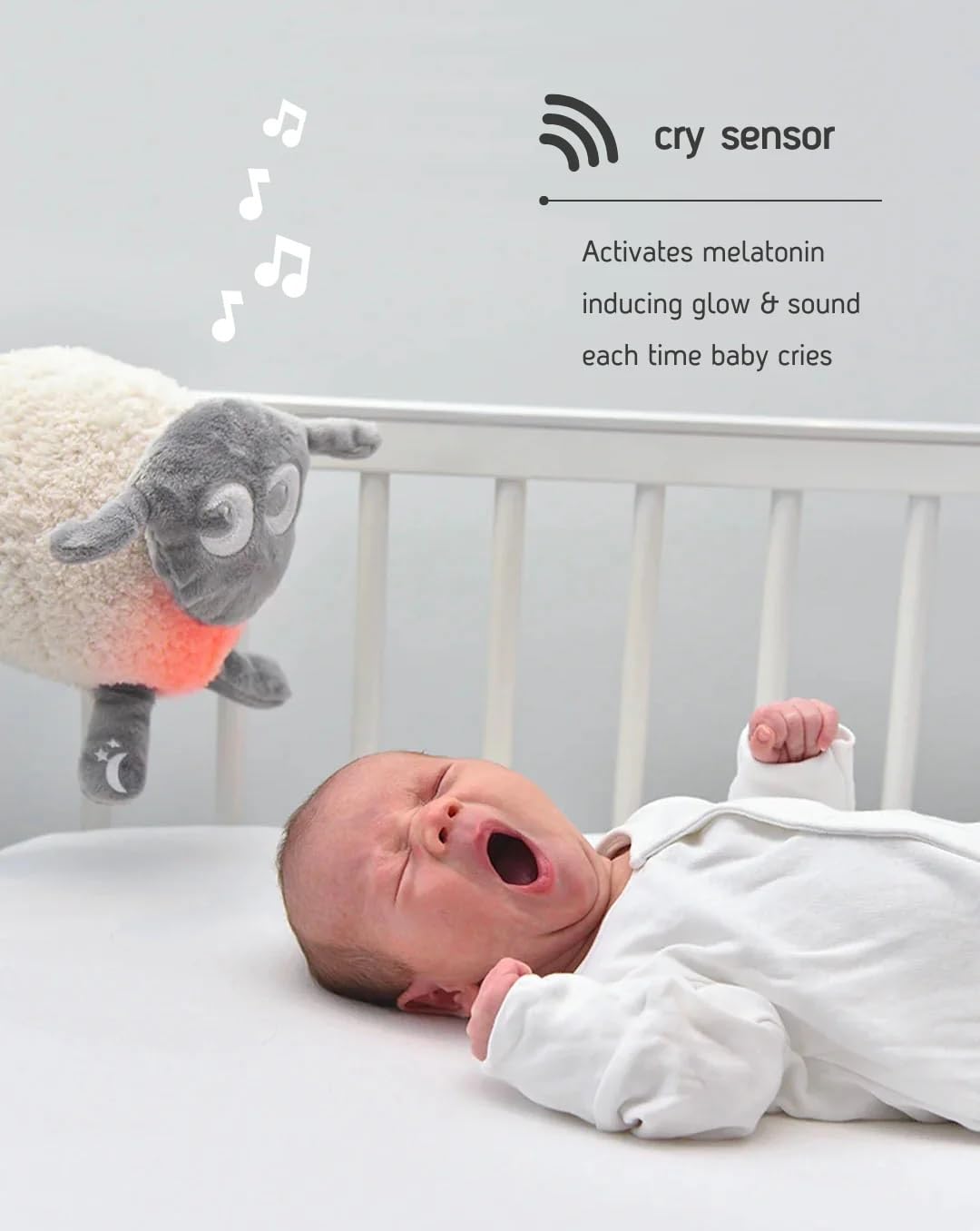 Sweet Dreamers, Rechargeable Ewan Deluxe, Beige | Baby & Infant Sleep Aid Gift | Cry Sensor & Nightlight | 10 Soothing White & Pink Noise Sounds | Continuous or Timer Playback | Machine Washable
