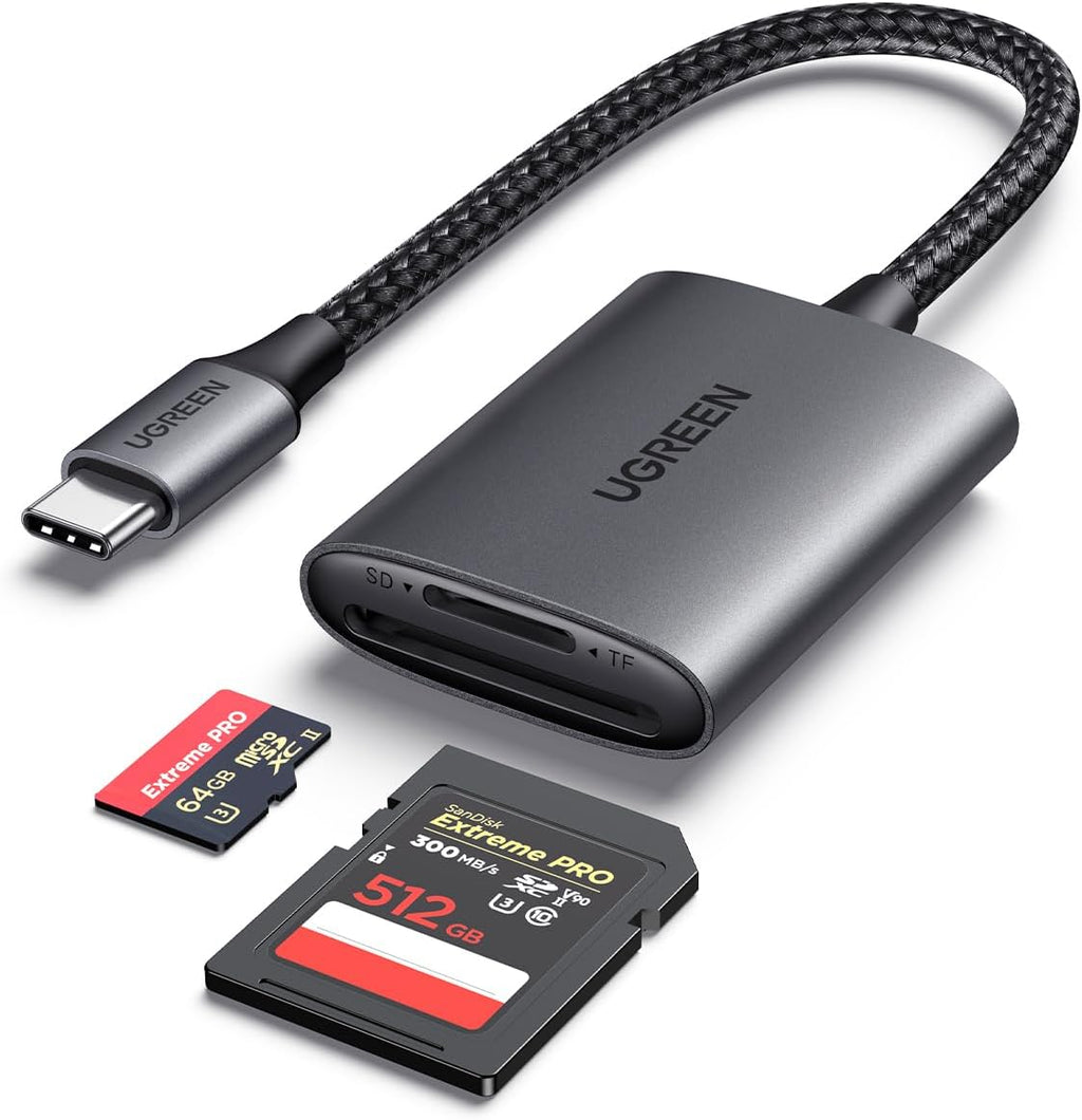 UGREEN SD Card Reader, USB C 312MB/S Card Adapter with Dual-Slot for TF/SD