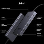 UGREEN USB C Hub, 9 in 1 Ethernet Adapter 4K@60Hz HDMI Docking Station