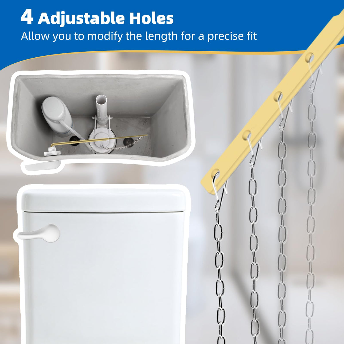 Hibbent Universal Metal Front Mount Toilet Handle Replacement Kit
