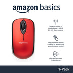 Amazon Basics Wireless Mouse for Laptop, 2.4GHz with USB Nano Receiver – Black