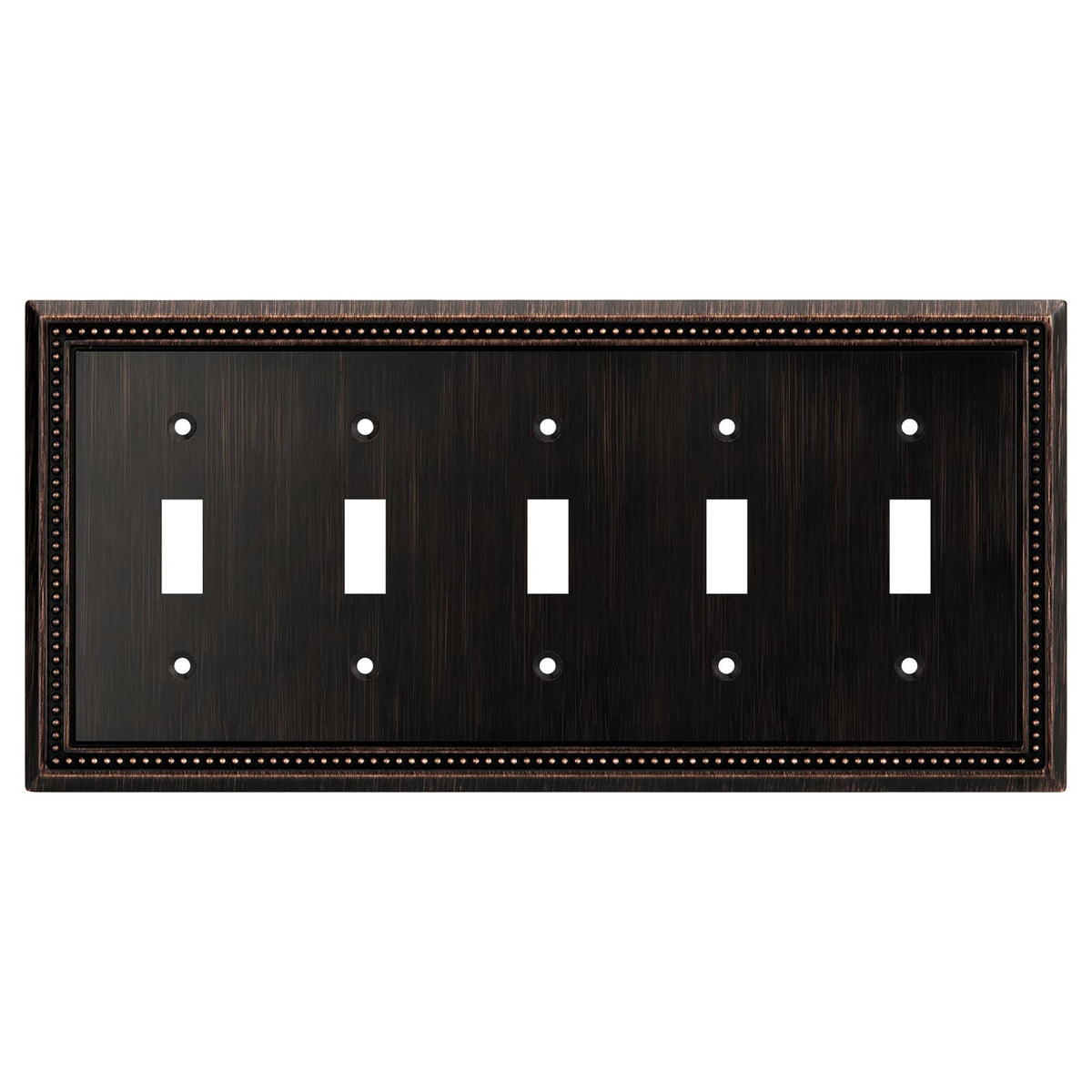 Sunken Pearls Heavy-Duty 4 Toggle Light Switch Plate, Antique Brass, 1 Pack