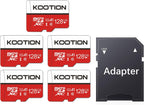 KOOTION 5-Pack 128GB Micro SD Card Class 10 Micro-SDXC Memory Card UHS-I, High Speed Flash TF Card for Security Camera/Smartphone/Drone/Dash Cam/Tablet/PC, C10, U1, 128GB 5Pack