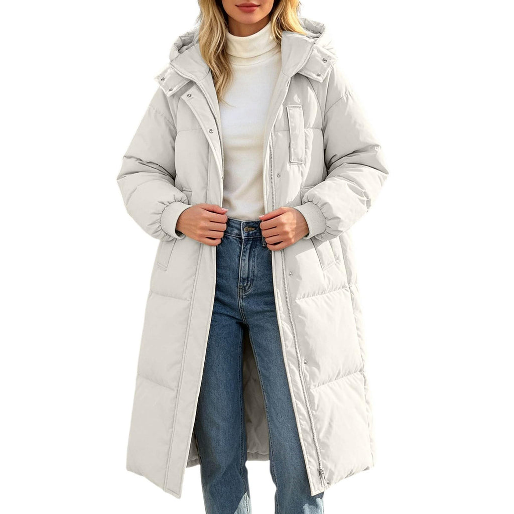 Winter Jacket Women Long With Hood, Plus Size Puffer Jackets For Women Uk,Ladies Coats And Jackets With Pockets Windproof Coats Black Parka Coat For Outdoor Hiking Travel