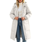 Winter Jacket Women Long With Hood, Plus Size Puffer Jackets For Women Uk,Ladies Coats And Jackets With Pockets Windproof Coats Black Parka Coat For Outdoor Hiking Travel