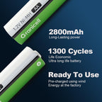 Granicell AA Rechargeable Batteries with Charger, 8 Slot Smart Battery Charger with 8 Pcs 2800mAh High Capacity NiMH AA Batteries, USB Smart Charging