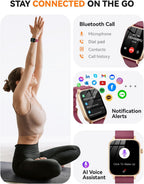 Smart Watch for Men Women- Answer/Make Call, 2026 IP68 Waterproof Fitness Tracker Watch with Sleep Step Counter Activity Smartwatch for Samsung Android iPhone iOS (Deep Burgundy, 1.83)