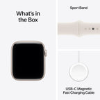 Apple Watch SE 3 GPS 40mm Smartwatch with Starlight Aluminium Case with Starlight Sport Band S/M. Fitness and Sleep Trackers, Heart Rate Monitor, Always-On Display, Water Resistant