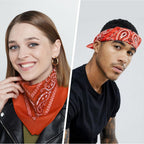 Aomig Bandana Head Scarf for Men and Women, Stylish Cowboy Headband Handkerchief, Multi-purpose Hair Scarf Paisley Print Unisex Headwraps, Bib Party Face Covering Headwear for Motorcycling